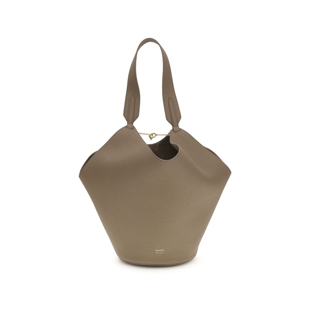 Khaite Beige Calf Leather Bos Taurus Shoulder Bag